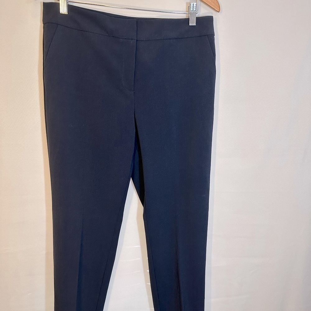 Ann Klein Black Midnight Navy Blue Career Business Office Work Trousers Pants 10